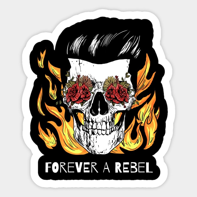 Forever a Rebel - Rock T-Shirt for Musicians And Fans Sticker by Musician Mania